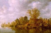 Jan van  Goyen River Landscape oil painting on canvas